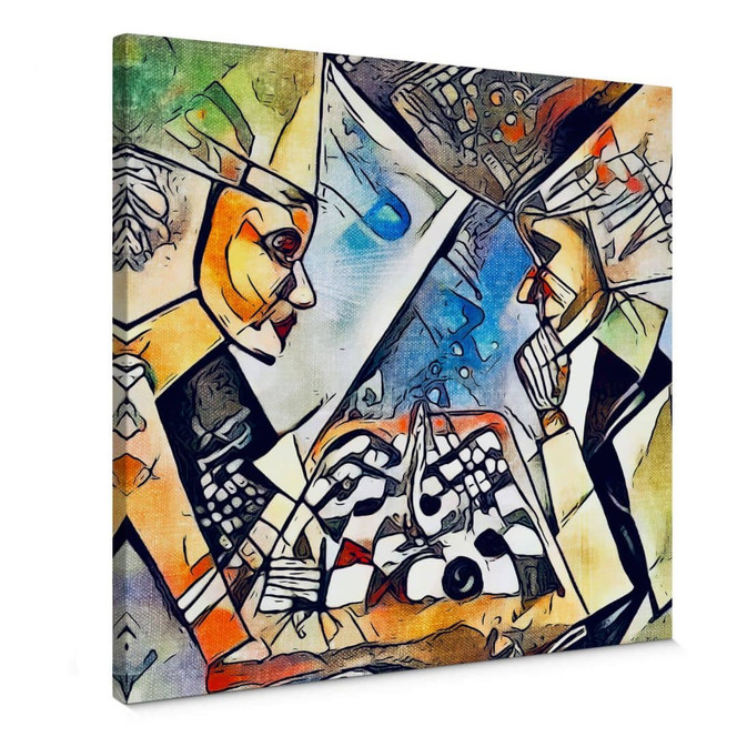Leinwandbild Zamart - Zwei Schachspieler - Quadratisch