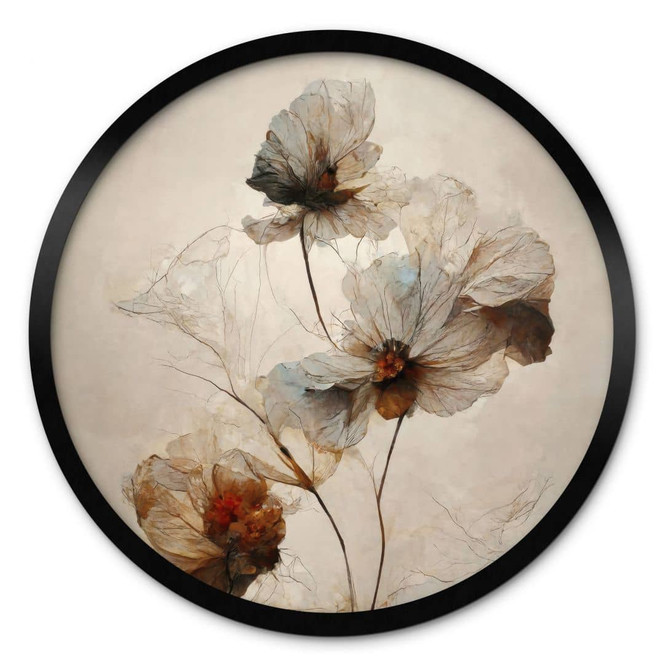 Poster Trockenblumen - Eleganz der Vergänglichkeit - Treechild - Rund