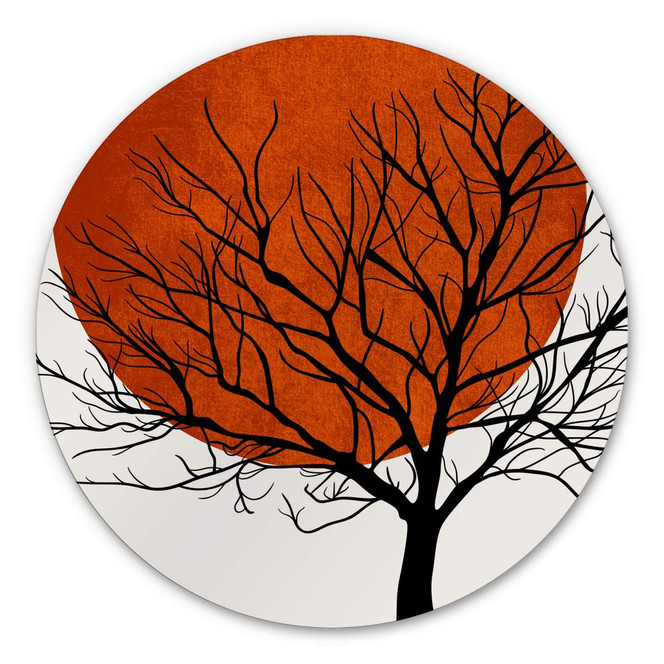 Alu-Dibond Bild Kubistika - Warmer Sonnenuntergang - rund