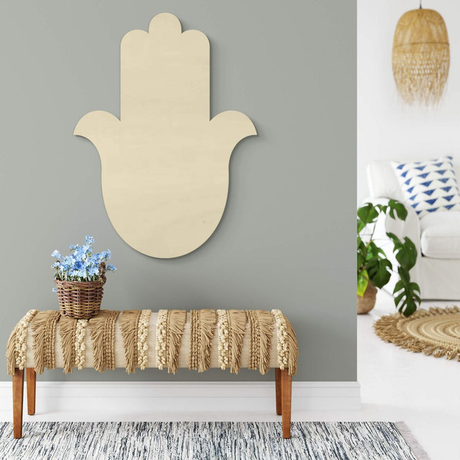 Holzdeko Pappel - Yoga Hamsa Hand Silhouette
