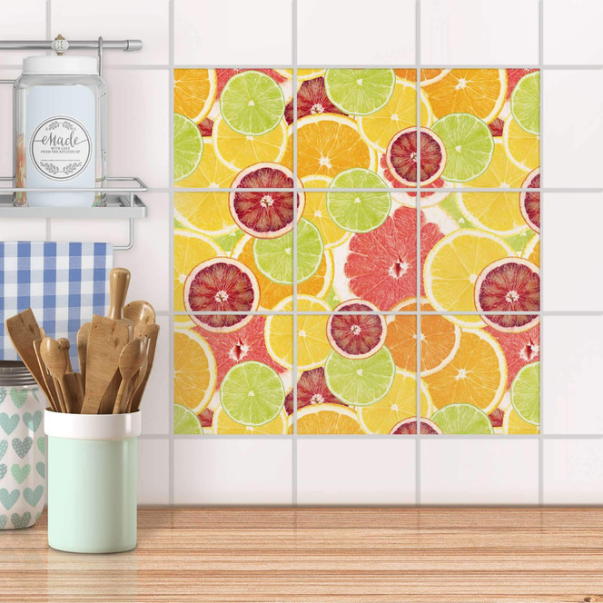 Klebefliesen - Citrus - 9er Set