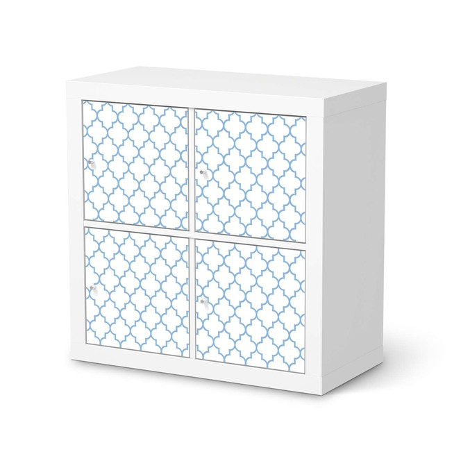 Klebefolie IKEA Kallax Regal 4 Türen - Retro Pattern - Blau- Bild 1