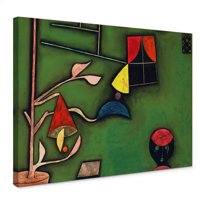 Leinwandbild Klee - Stillleben mit Pflanze und Fenster