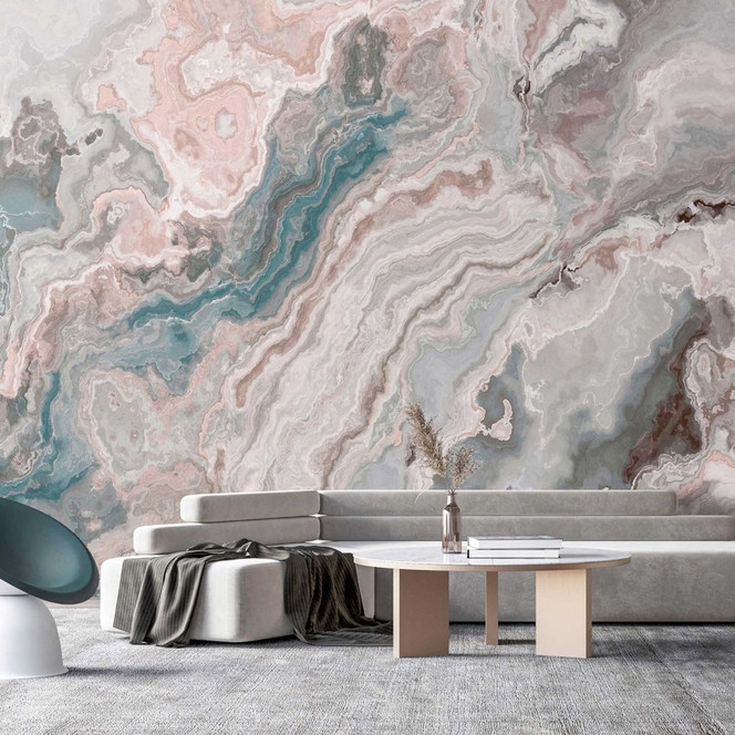 Fototapete Marmor-Design in Pastelltönen - Vliestapete für edles Ambiente