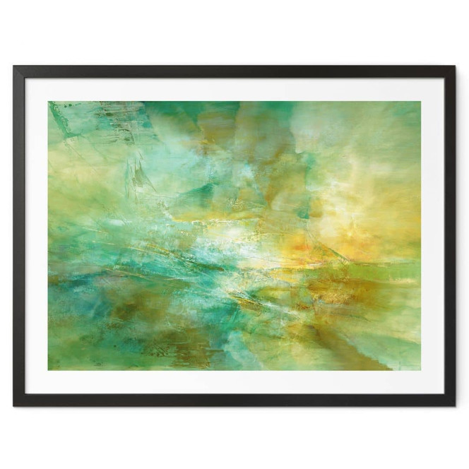 Poster Abstrakter Horizont in Limettengrün - Schmucker