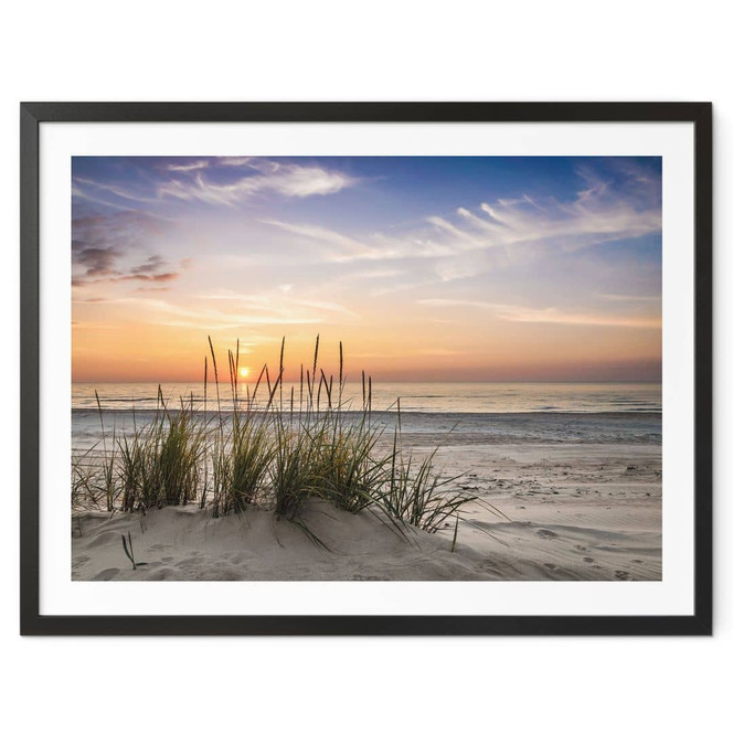 Poster Düne am Strand bei Sonnenuntergang