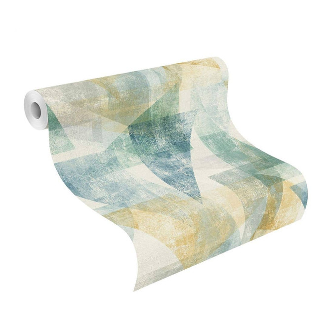 Rasch Vliestapete Linares mit grafischem Dreiecksmuster lagunentürkis, grün