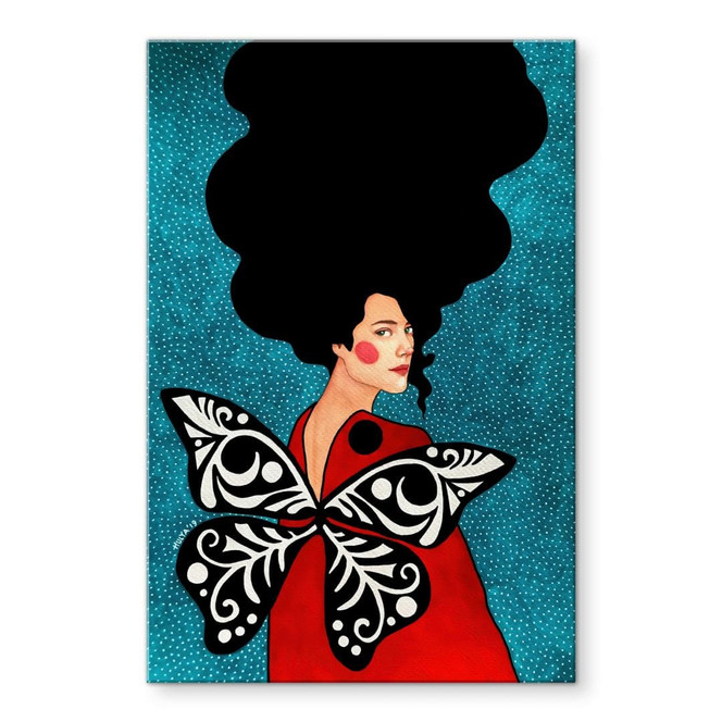 Acrylglasbild Frau mit Schmetterlingsflügeln - Hülya