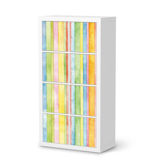 Folie IKEA Kallax Regal 8 Türen - Watercolor Stripes- Bild 1