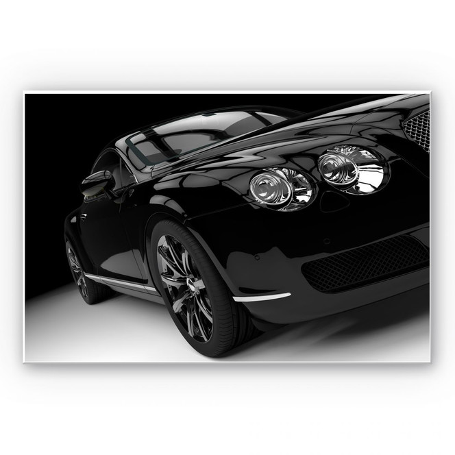 Hartschaumbild Metallic Car Black 02