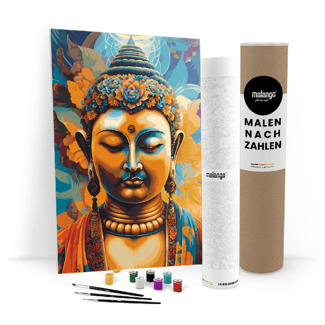 Malen nach Zahlen Leinwandbild - Buddha Blossom