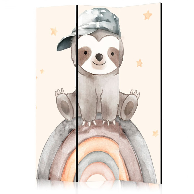 Paravent, Raumteiler freistehend, Trennwand - Happy Sloth