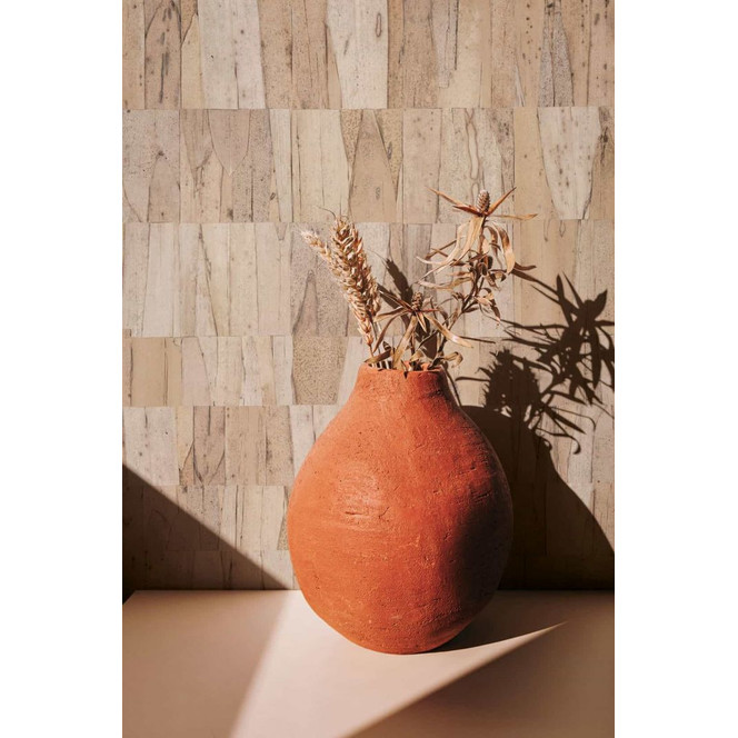 Vliestapete mit Holzoptik-Look braun Holzoptik