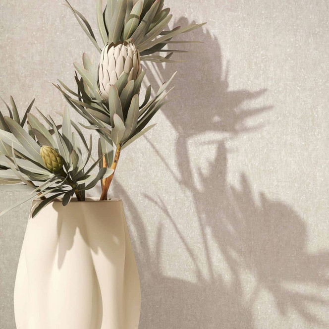 Vliestapete mit matter, leichter Struktur beige Betonoptik