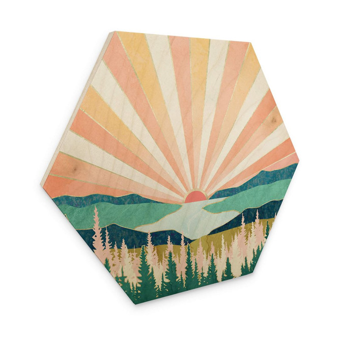 Hexagon Holzbild SpaceFrog Designs - Retro Sommer