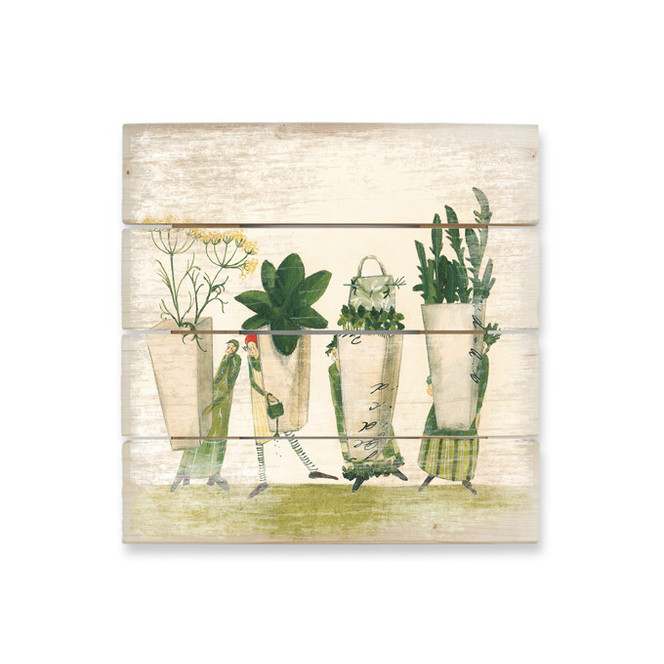 Holzbild Leffler - Kräutersamen - 40 x 41.5 cm