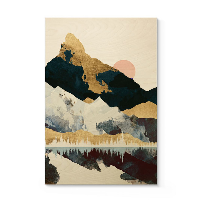 Holzbild Reflektion einer Winterlandschaft - SpaceFrog Designs