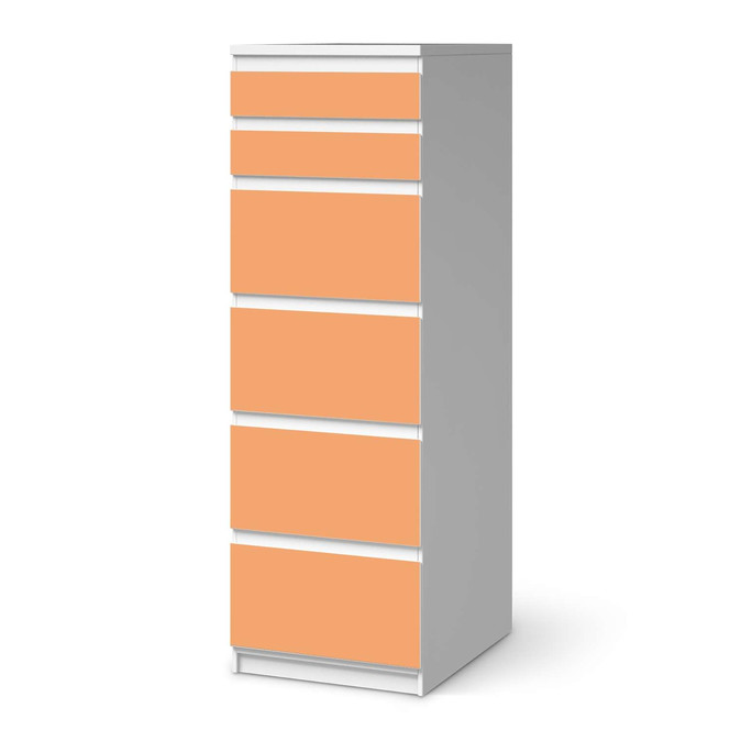 Klebefolie IKEA Malm Kommode 6 Schubladen (schmal) - Orange Light- Bild 1