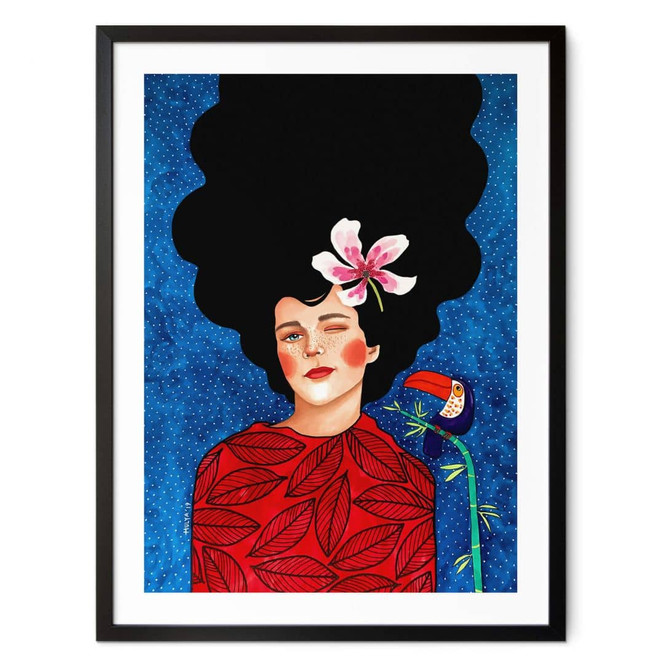 Poster Frau mit einem Augenzwinkern - Hülya