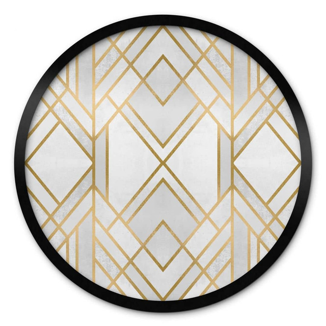 Poster Fredriksson - Art Deco: Goldene Geometrie - Rund
