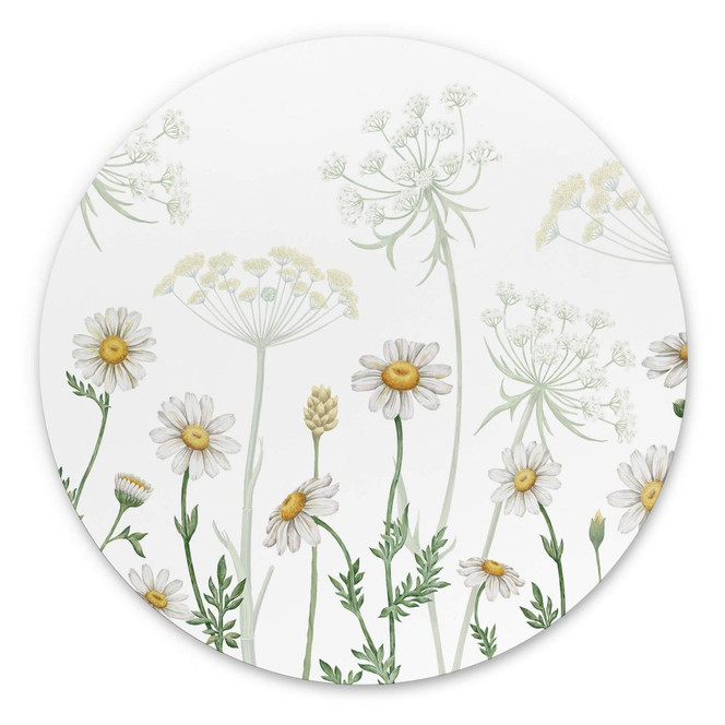 Wandbild Sir Edward - Blumiger Frühlingsspaziergang - Alu-Dibond Rund