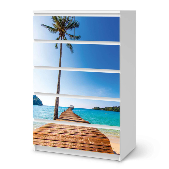Möbel Klebefolie IKEA Malm Kommode 6 Schubladen (hoch) - Caribbean- Bild 1