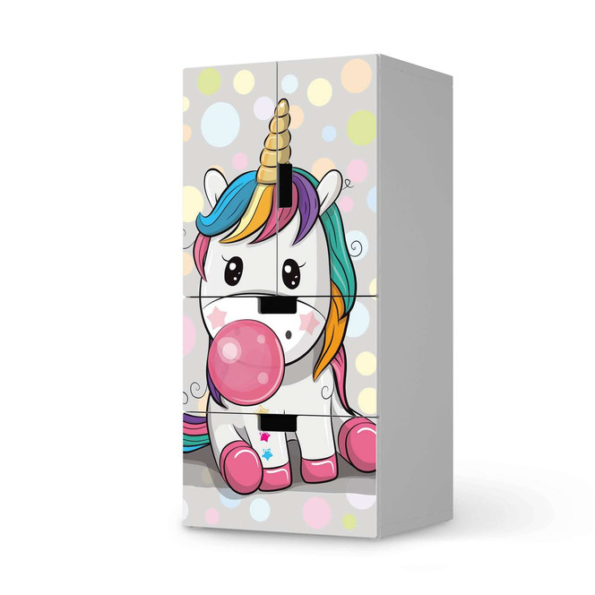 Möbelfolie IKEA Stuva / Malad - 2 Schubladen und 2 kleine Türen - Rainbow das Einhorn- Bild 1