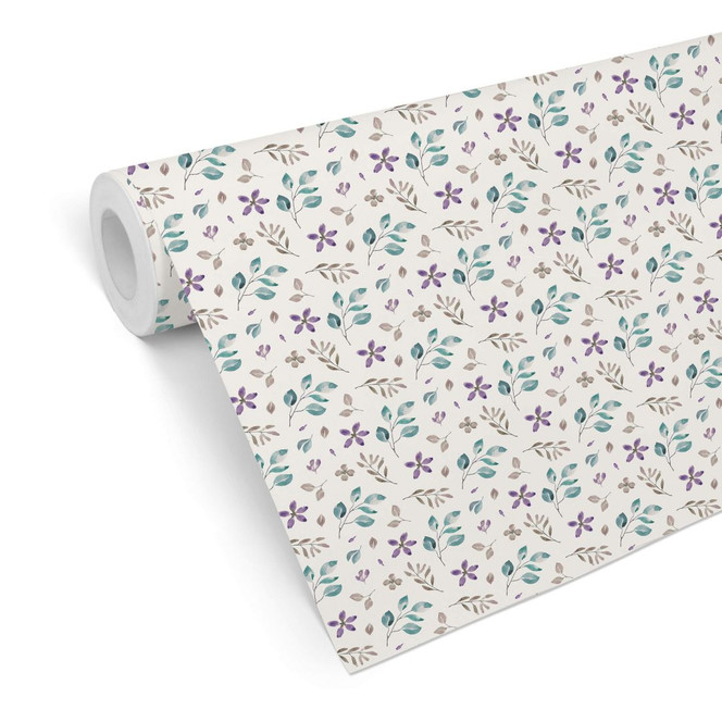 Mustertapete - Aquarell Blüten 01 - violett