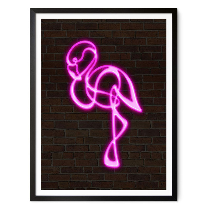 Poster Flamingo - Neonlicht