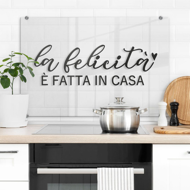 Spritzschutz La felicità è fatta in casa - Transparent