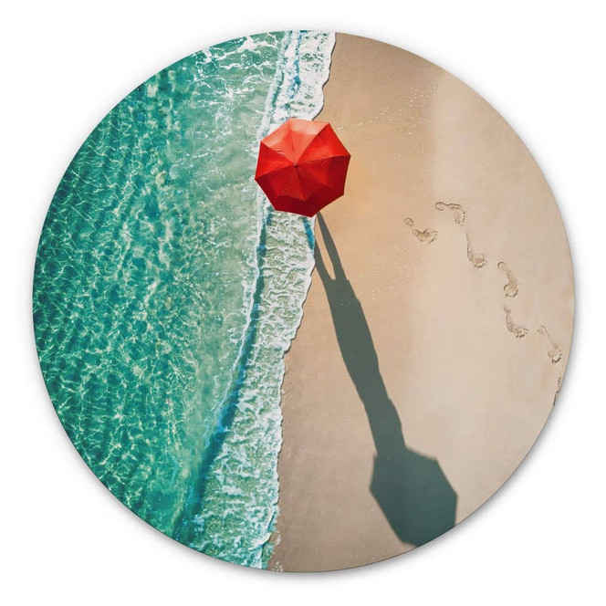 Alu-Dibond Ambra - Am Meer entlang - Rund