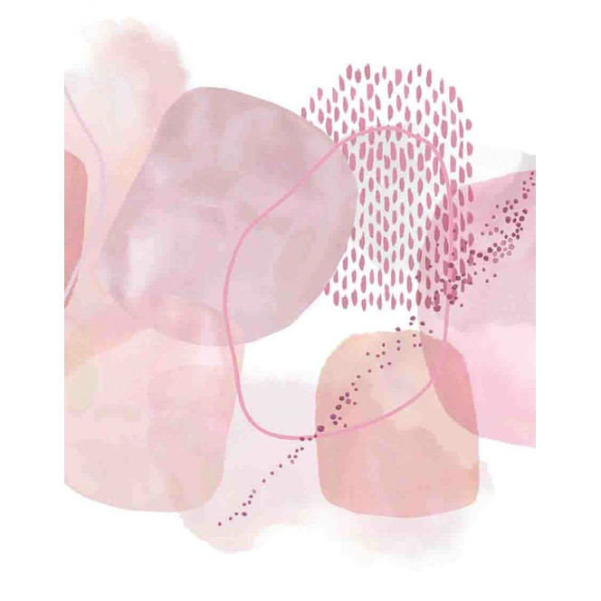 Fototapete Motivtapete Sanfte Aquarell-Abstraktion in Beige mit Rosé-Punkten 3.4 x 2.65 m