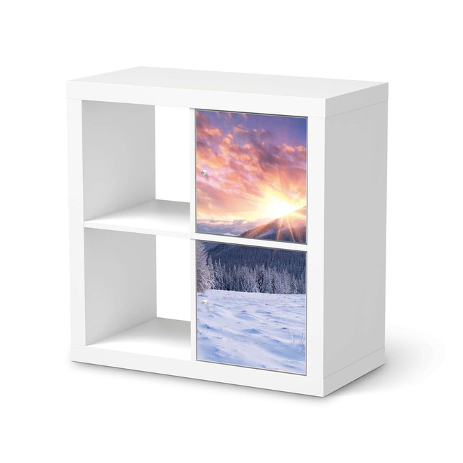 Möbelfolie IKEA Kallax Regal 2 Türen (hoch) - Zauberhafte Winterlandschaft- Bild 1