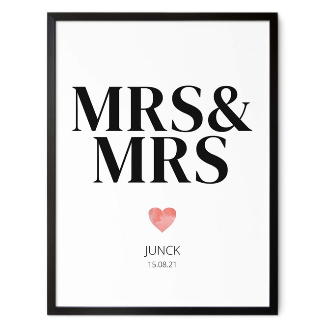 Personalisiertes Poster Mrs & Mrs - Klassisch