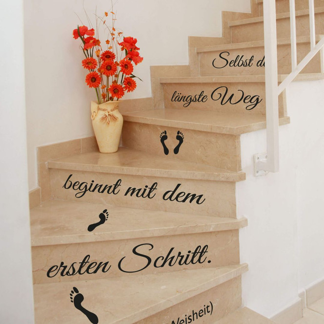 Stufen-Wandtattoo Selbst der längste Weg...