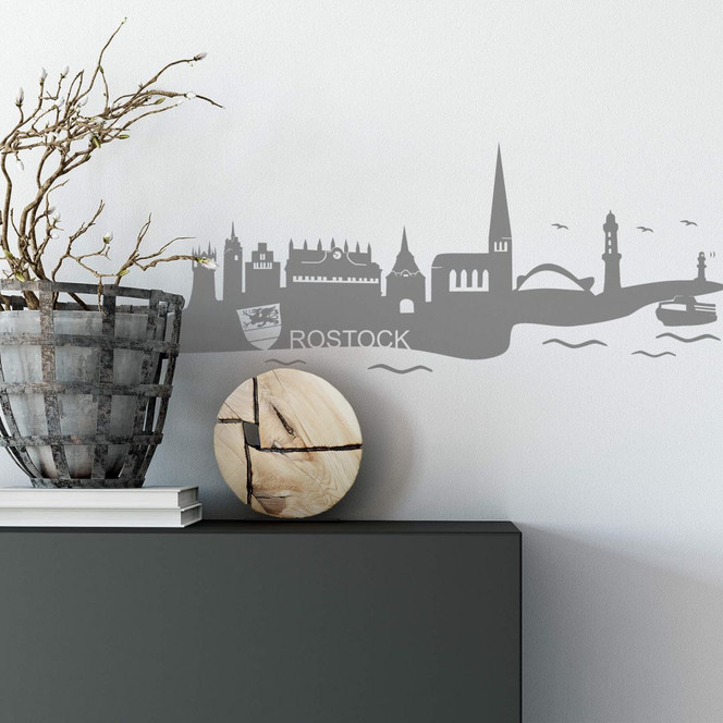 Wandtattoo Rostock Skyline
