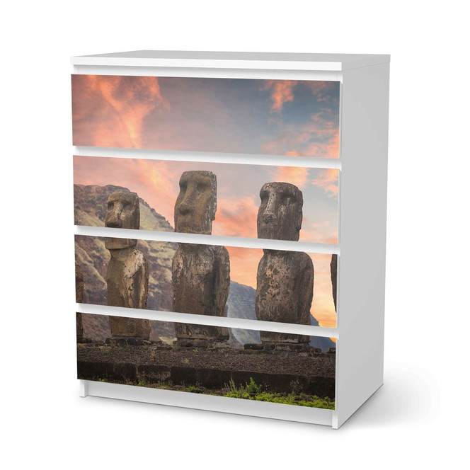 Folie IKEA Malm Kommode 4 Schubladen - Easter Island- Bild 1
