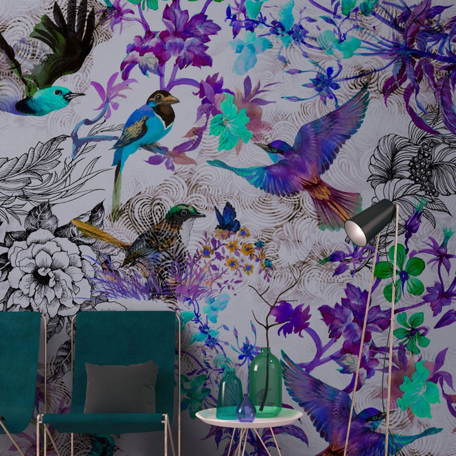 Livingwalls Fototapete Walls by Patel funky birds 2 - Bild 1