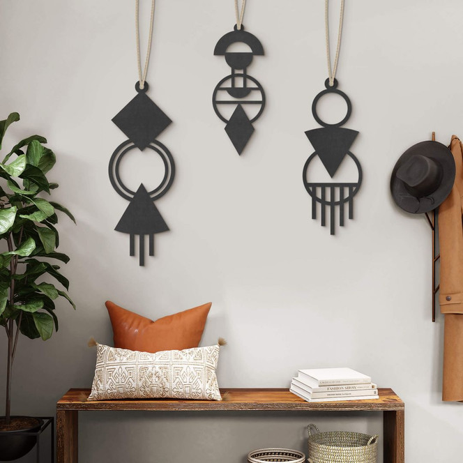 MDF-Holzdeko - Macrame - geometrisch
