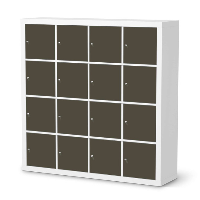 Möbelfolie IKEA Kallax Regal 16 Türen - Braungrau Dark- Bild 1