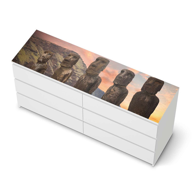 Möbelfolie IKEA Malm Kommode 6 Schubladen (breit) oben - Easter Island- Bild 1