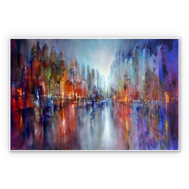 Wandbild Schmucker - Stadt am Fluss