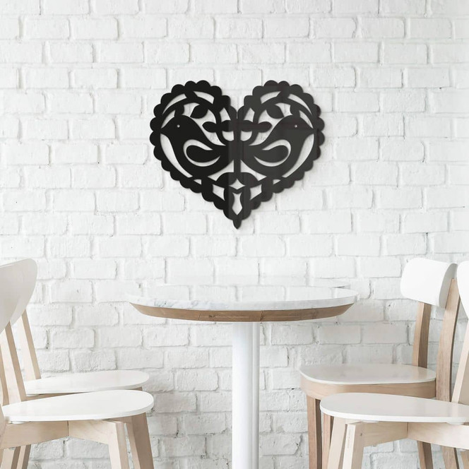 Acryldeko Herz - Vogelpaar Liebe