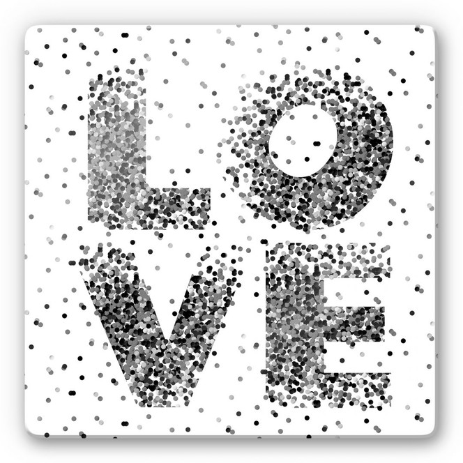 Glasbild Konfetti in Love - quadratisch