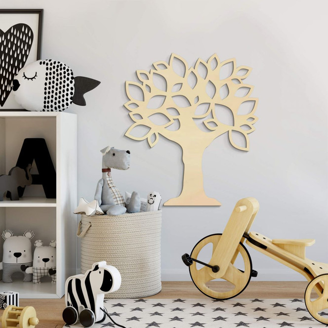 Holzkunst Pappel - Baum mit Blättern