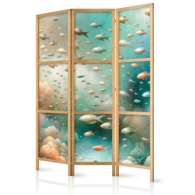 Japanischer Paravent, Raumteiler freistehend, Trennwand - Spectacular Underwater Landscape