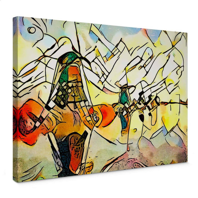 Leinwandbild Zamart - Kandinsky trifft Niederlande Windmühlen