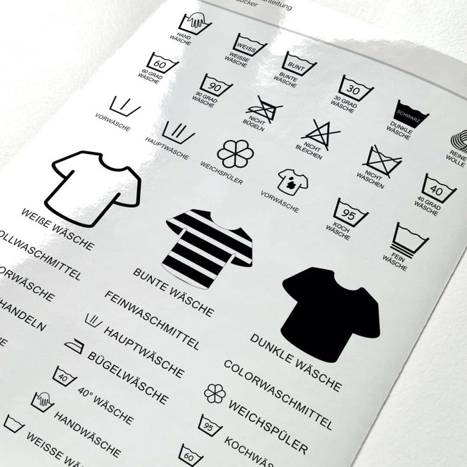 Sticker Waschsymbole