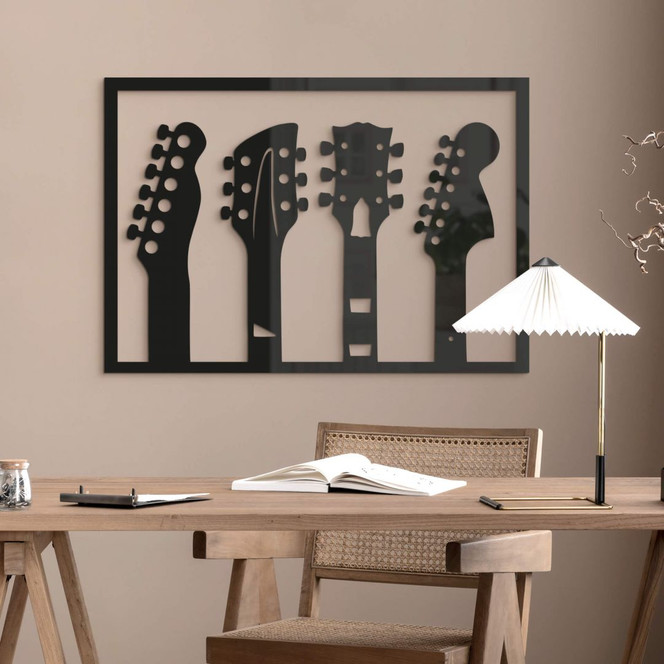 Wanddeko Musik - Gitarre-Kopfplatte - Acryldeko