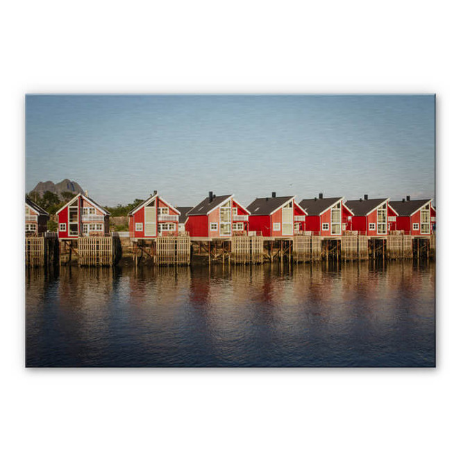 Alu-Dibond Bild Ferienhäuser am Meer